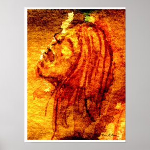 Psychische Gesundheit Traurigkeit Aquarellmalerei Poster