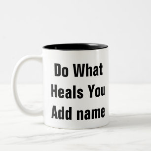 Psychische Gesundheit Was heilt Ihr Therapiegesche Zweifarbige Tasse