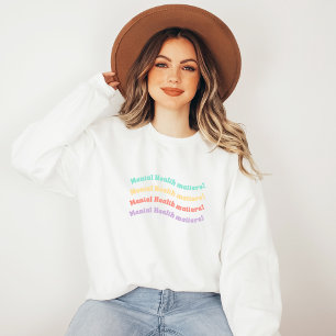 Psychische Gesundheit   Wavy Retro Peach Candy Sweatshirt