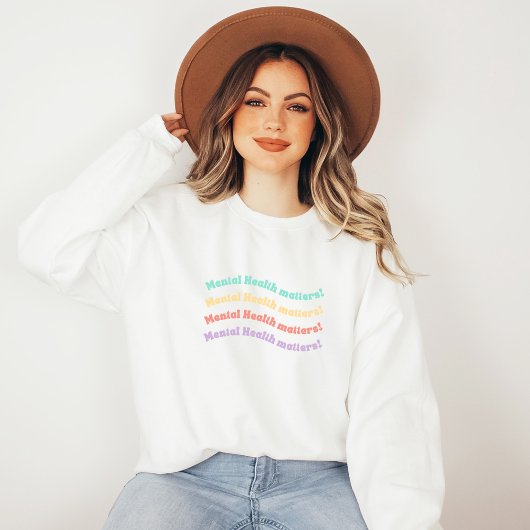 Psychische Gesundheit | Wavy Retro Peach Candy Sweatshirt