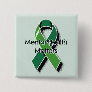Psychische Gesundheit zählt Pop-Art Grünes Band Button