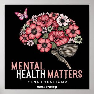 Psychische Gesundheit zählt: Stigmatisierung beend Poster
