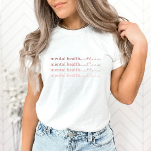 Psychische Gesundheit Zitat IV Rosa Claro T-Shirt