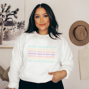 Psychische Gesundheit Zitat Sans VII Peach Candy Sweatshirt