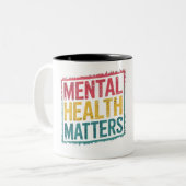 Psychische Gesundheit Zweifarbige Tasse (Vorderseite Links)