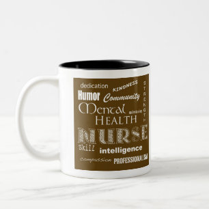Psychische Gesundheiten Krankenschwester-Brown Zweifarbige Tasse
