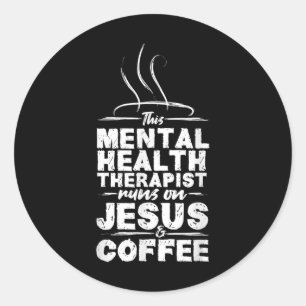 Psychische Gesundheitsbewusstsein Jesus & Amp; Kaf Runder Aufkleber