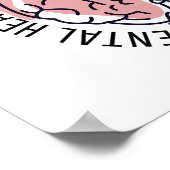 Psychische Gesundheitsfragen - farbenfrohe Gehirne Poster (Ecke)