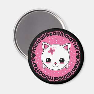 Psychische Gesundheitsfragen Kawaii Cat Magnet