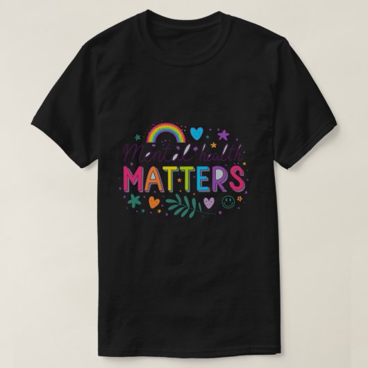 Psychische Gesundheitsfragen Rainbow Typografie - T-Shirt (Design vorne)
