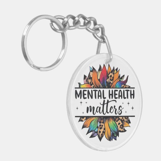 Psychische Gesundheitsfragen Schlüsselanhänger (Vorderseite links)
