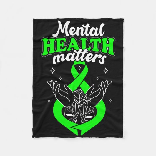 Psychische Gesundheitsprobleme Blume Sensibilisier Fleecedecke (Vorderseite)