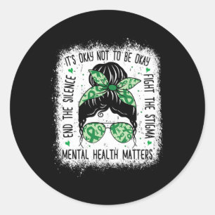 Psychische Gesundheitsprobleme: Bun Mental Health Runder Aufkleber