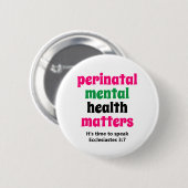 Psychische Gesundheitsprobleme Button (Vorne & Hinten)