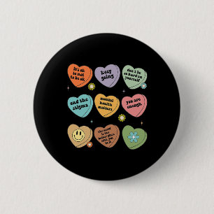 Psychische Gesundheitsprobleme Florale Gehirn-Graf Button