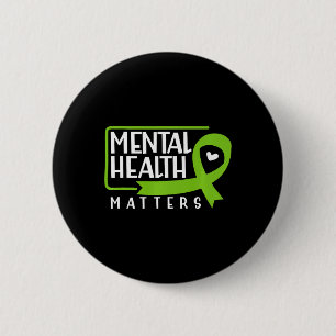 Psychische Gesundheitsprobleme Grüne Ribbon psychi Button