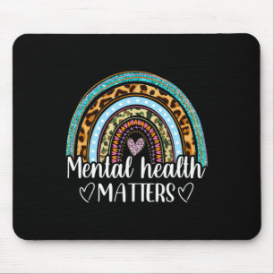 Psychische Gesundheitsprobleme Leopard Print Boho Mousepad