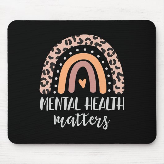 Psychische Gesundheitsprobleme Leopard Print Boho  Mousepad (Vorne)