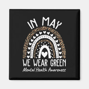 Psychische Gesundheitsprobleme Wir tragen grüne ps Magnet