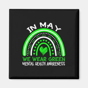 Psychische Gesundheitsprobleme Wir tragen grüne ps Magnet