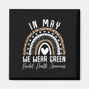 Psychische Gesundheitsprobleme Wir tragen grüne ps Magnet