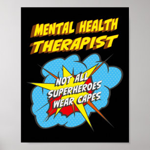 Psychische Gesundheitstherapeutin Fun Superhero Jo Poster