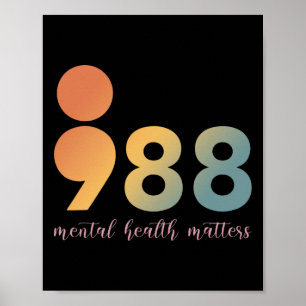 Psychische Gesundheitstherapie 988 Semicolon Couns Poster