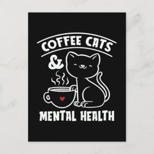 Psychische Kaffeekatzen Psychische Gesundheitsängs Feiertagspostkarte