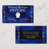 Psychische Kristallkugel Gold und Blau Visitenkarte (Vorne/Hinten)