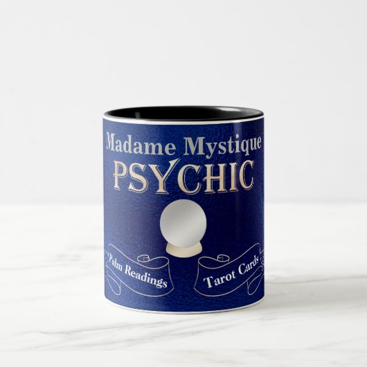 Psychische Kristallkugel Gold und Blau Zweifarbige Tasse (Mittel)