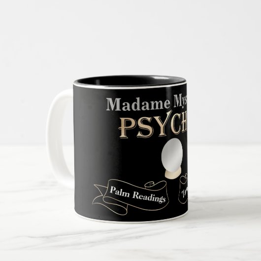 Psychische Kristallkugel Gold und Schwarz Zweifarbige Tasse (Vorderseite Links)