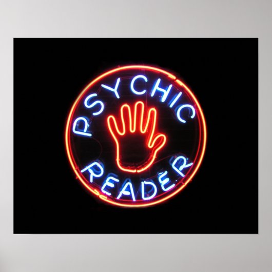 Psychische Leser Neon Sign Poster (Vorne)