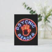 Psychische Leser Neon Sign Postkarte (Stehend Vorderseite)