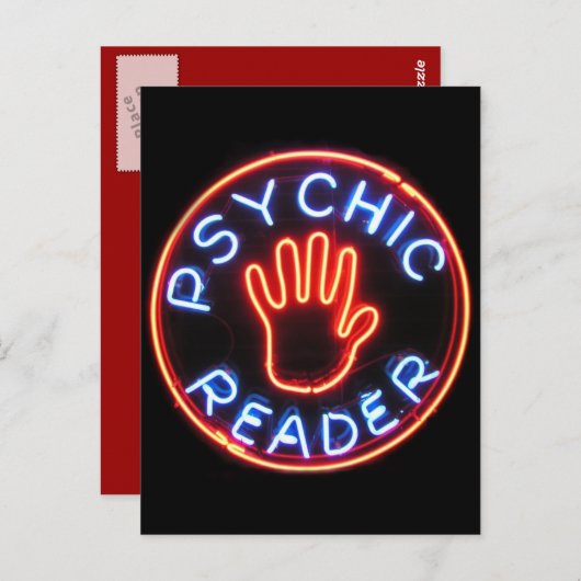 Psychische Leser Neon Sign Postkarte (Vorne/Hinten)