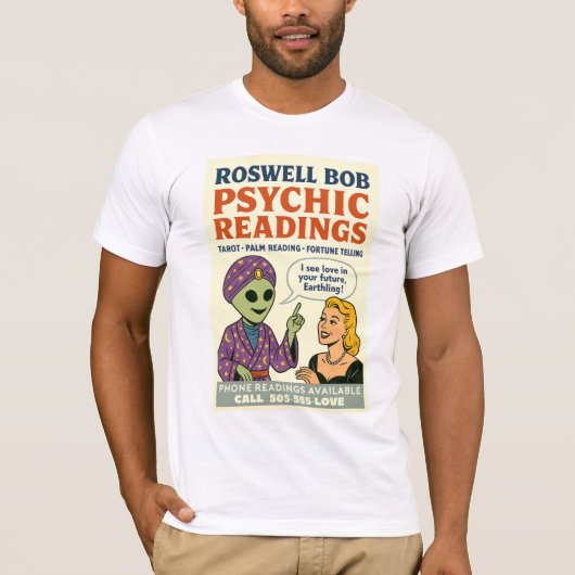 Psychische Lesungen Blonde Frau Roswell Außerirdis T-Shirt (Vorderseite)