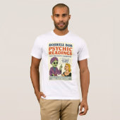 Psychische Lesungen Blonde Frau Roswell Außerirdis T-Shirt (Vorne ganz)