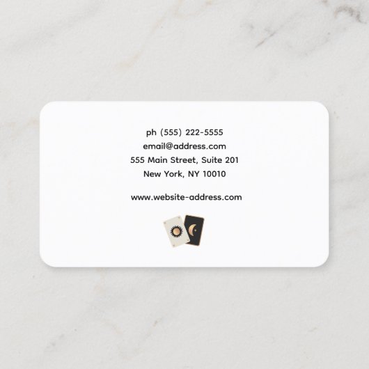 Psychische Medium Tarot Card Reader Visitenkarte (Rückseite)