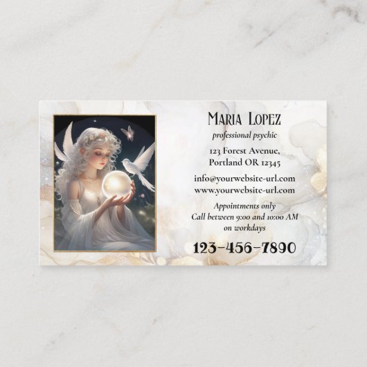 Psychische Palme oder Aura Reader Foto Visitenkarte (Rückseite)