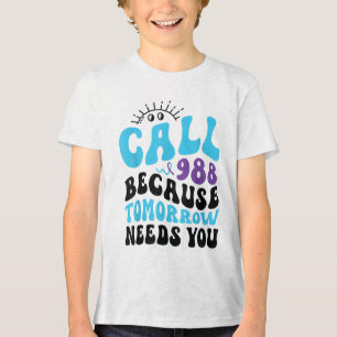 Psychische Unterstützung 988 Woche zur Prävention Tri-Blend Shirt