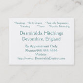 Psychische Visitenkarte (Rückseite)