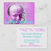 Psychische Visitenkarte mit Phrenologie-Kopf (Vorne/Hinten)