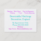 Psychische Visitenkarte mit Phrenologie-Kopf (Rückseite)