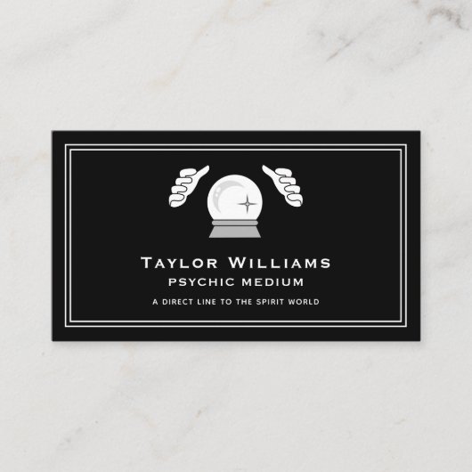 Psychischer Clairvoyant Fortune Teller Crystal Bal Visitenkarte (Vorderseite)