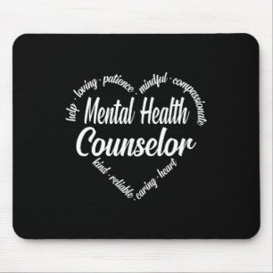 Psychischer Gesundheitsberater HerzWord Cloud Mousepad