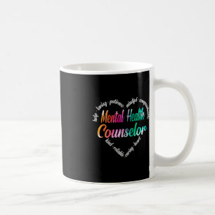 Psychischer Gesundheitsberater HerzWord Cloud Wate Kaffeetasse