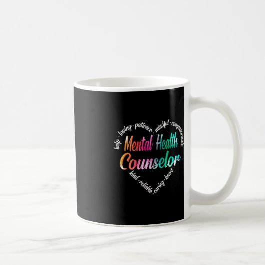 Psychischer Gesundheitsberater HerzWord Cloud Wate Kaffeetasse (Rechts)