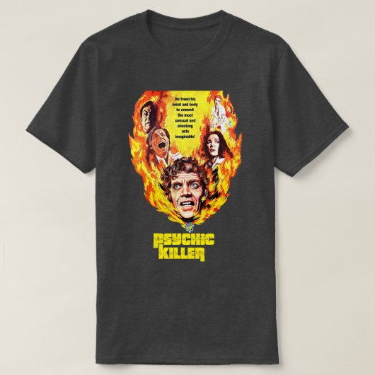 Psychischer Killer Retro Kult Klassischer Horror F T-Shirt (Design vorne)