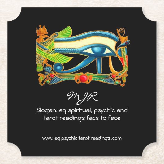 Psychischer Leser mit dem Logo "Mystic Eye of Horu Untersetzer (Vorderseite)