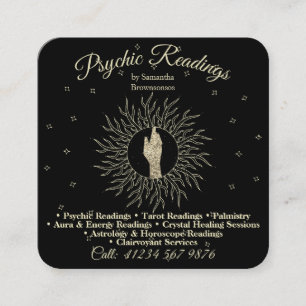 Psychischer Medium Astrologe Massage Sepia Heilung Quadratische Visitenkarte