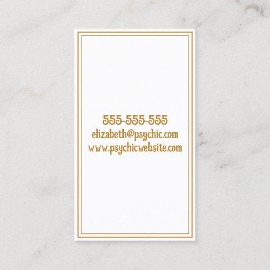 Psychischer Tarot-Leser Visitenkarte (Rückseite)